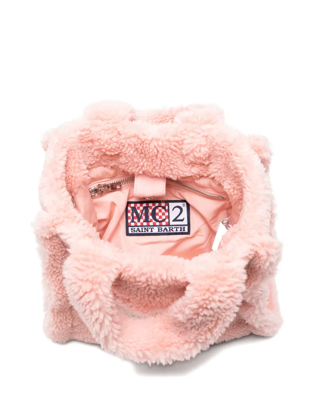 Mc2 Saint Barth Logo-embroidered Fluffy Tote Bag In Pink