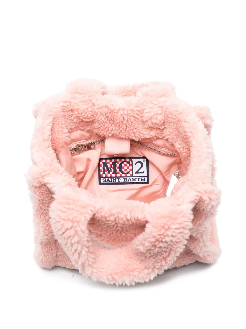 MC2 Saint Barth Kids Pluizige shopper met geborduurd logo Grijs