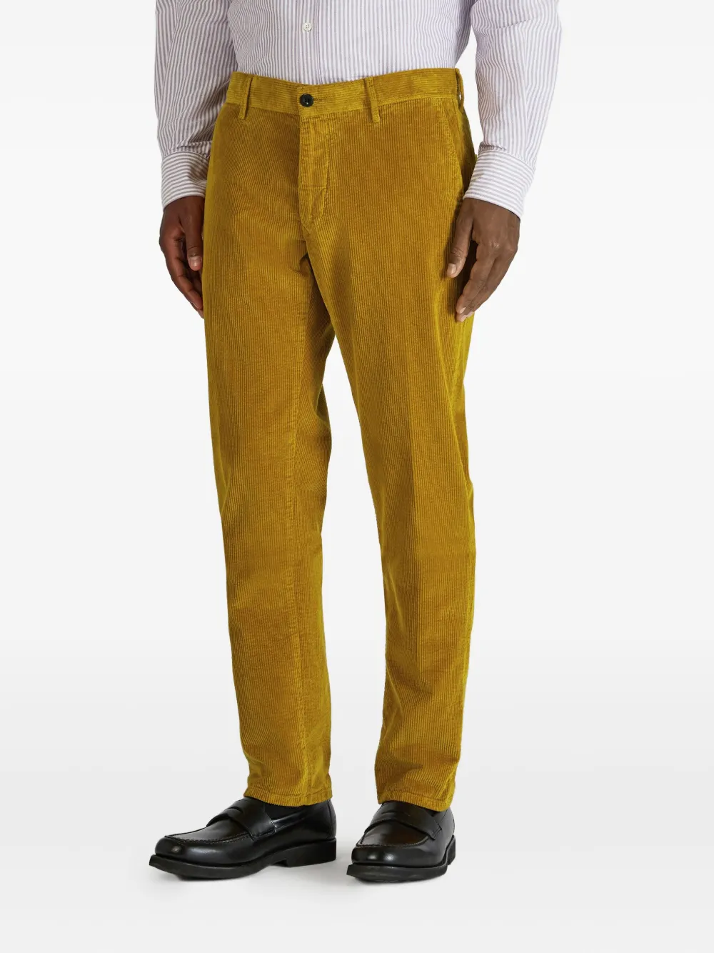 Incotex Ribfluwelen broek Bruin