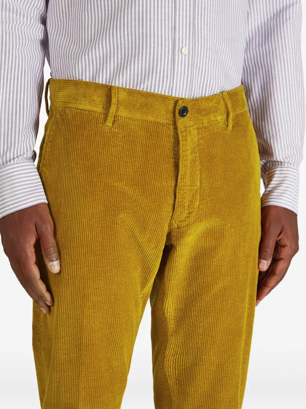 Incotex Ribfluwelen broek Bruin