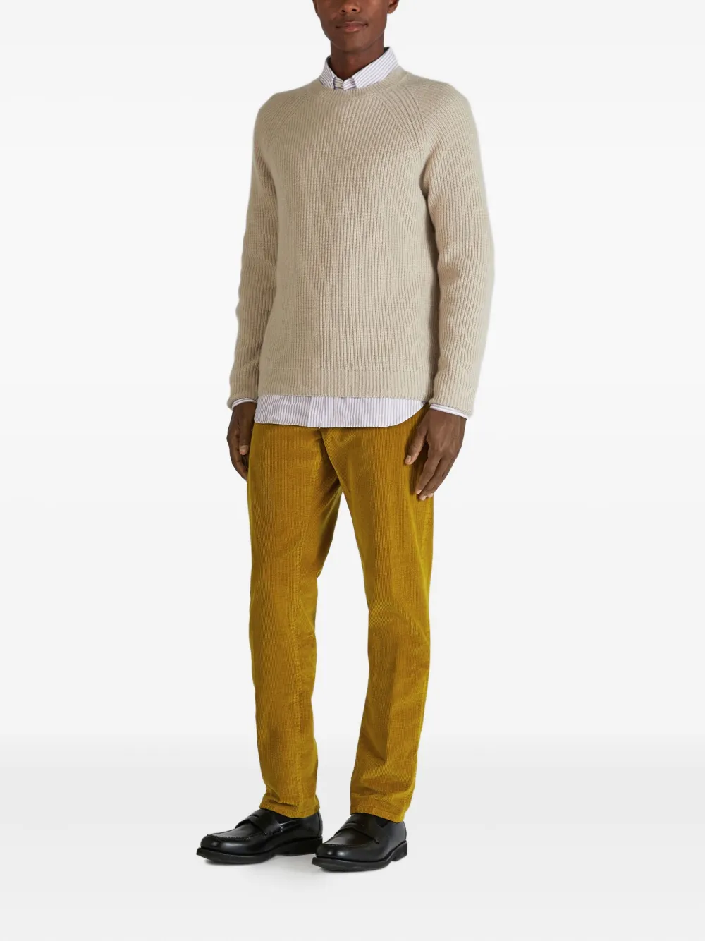 Incotex Ribfluwelen broek - Bruin