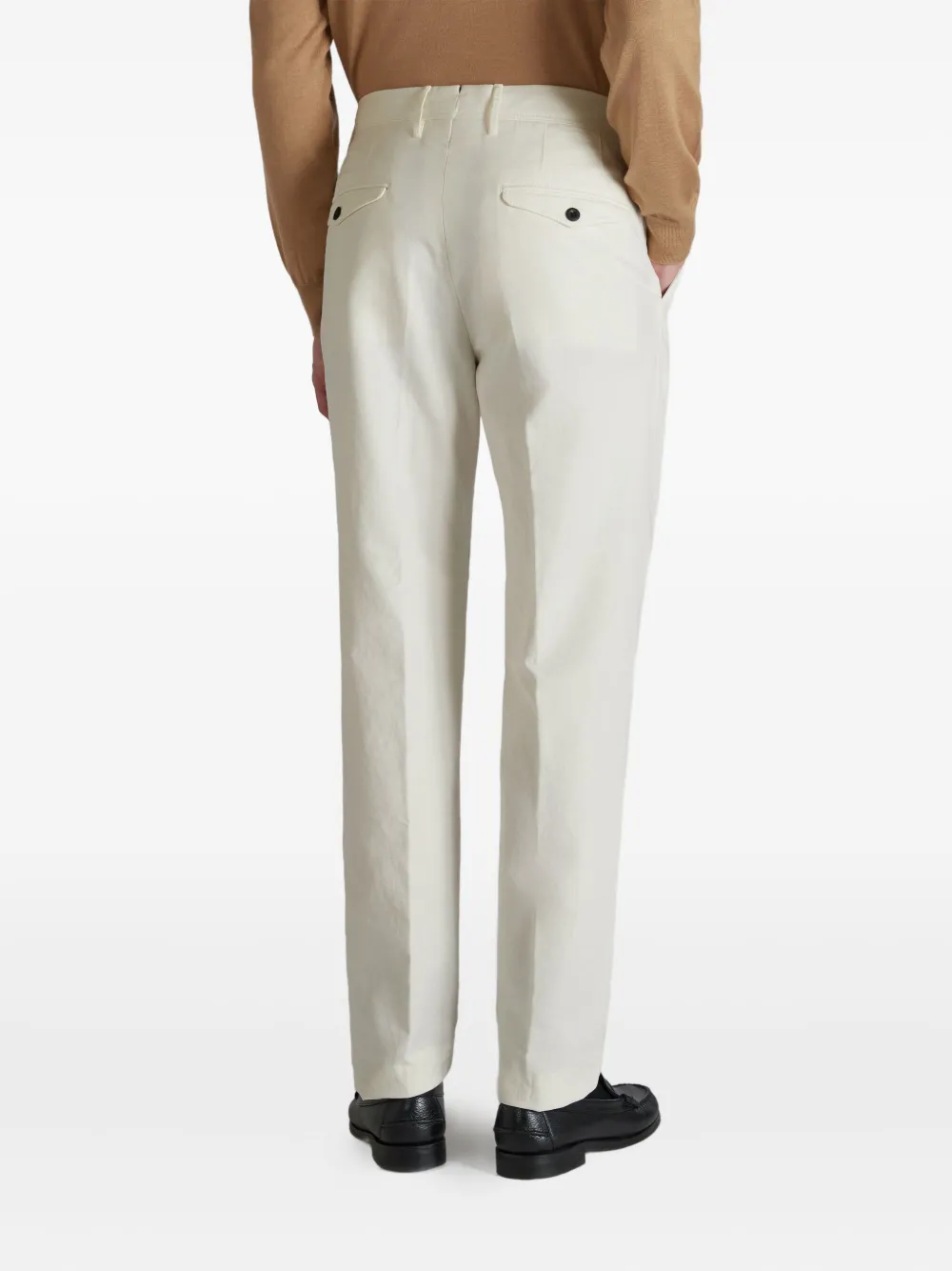 slowear Broek met toelopende pijpen en geplooide voorkant Beige