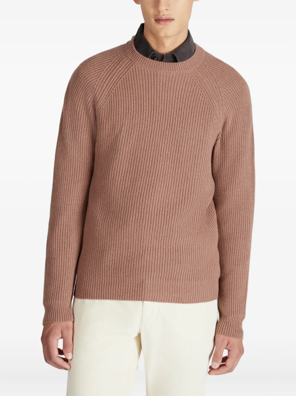 Zanone Raglan trui met ronde hals Roze