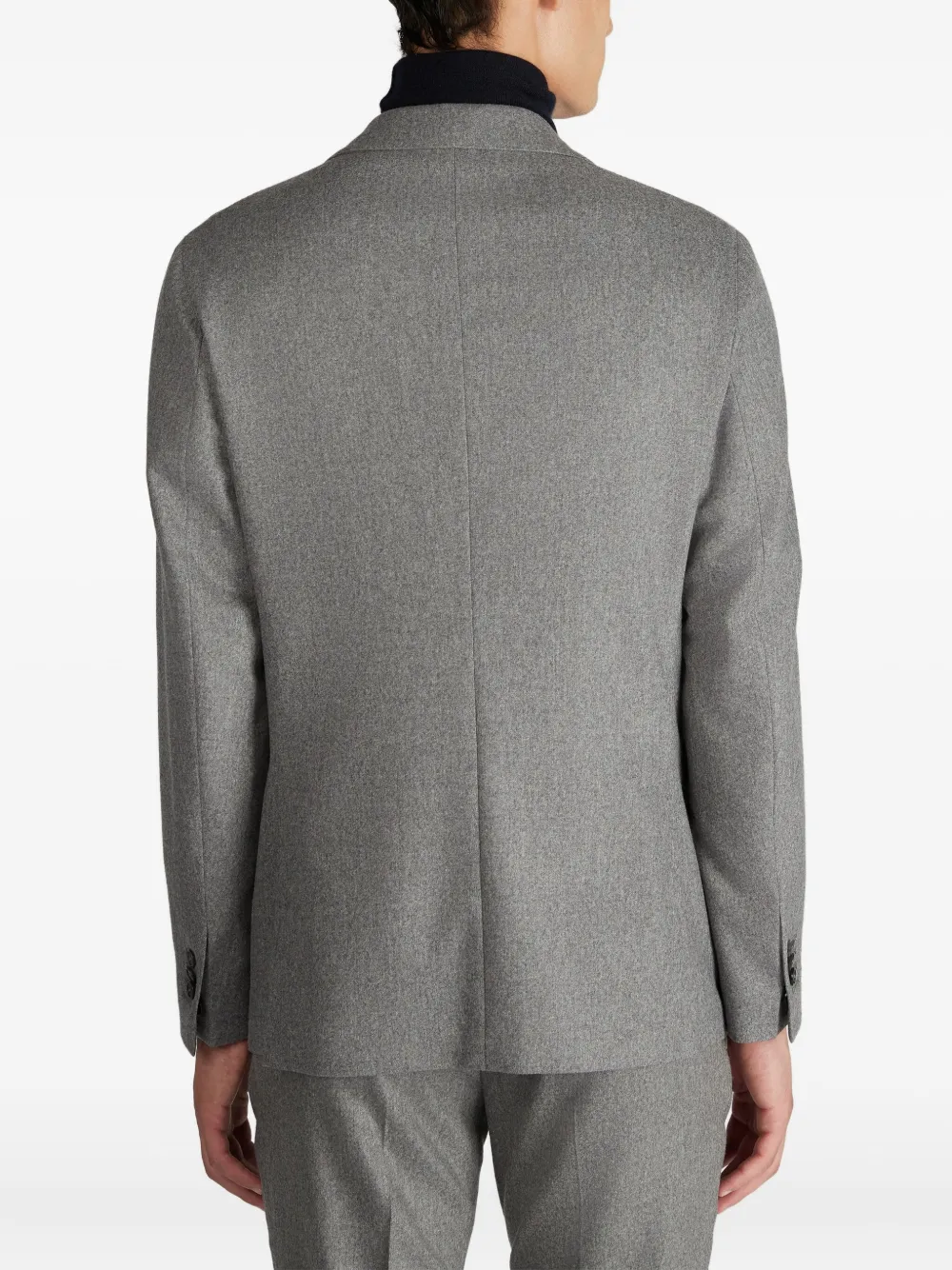 Incotex Flanellen jack met enkele rij knopen Grijs