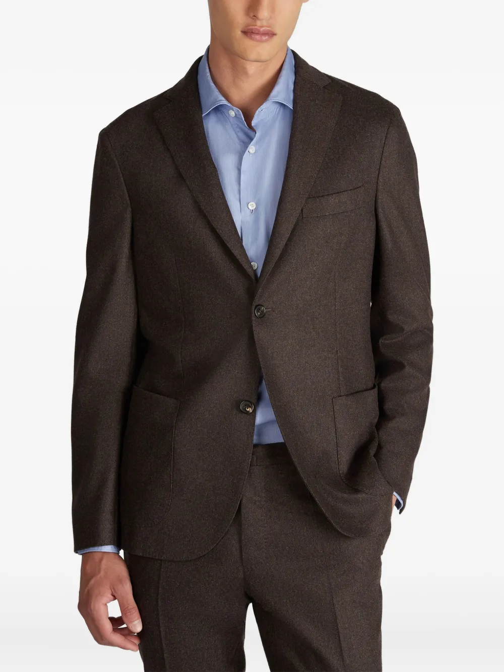Incotex Flanellen blazer Bruin