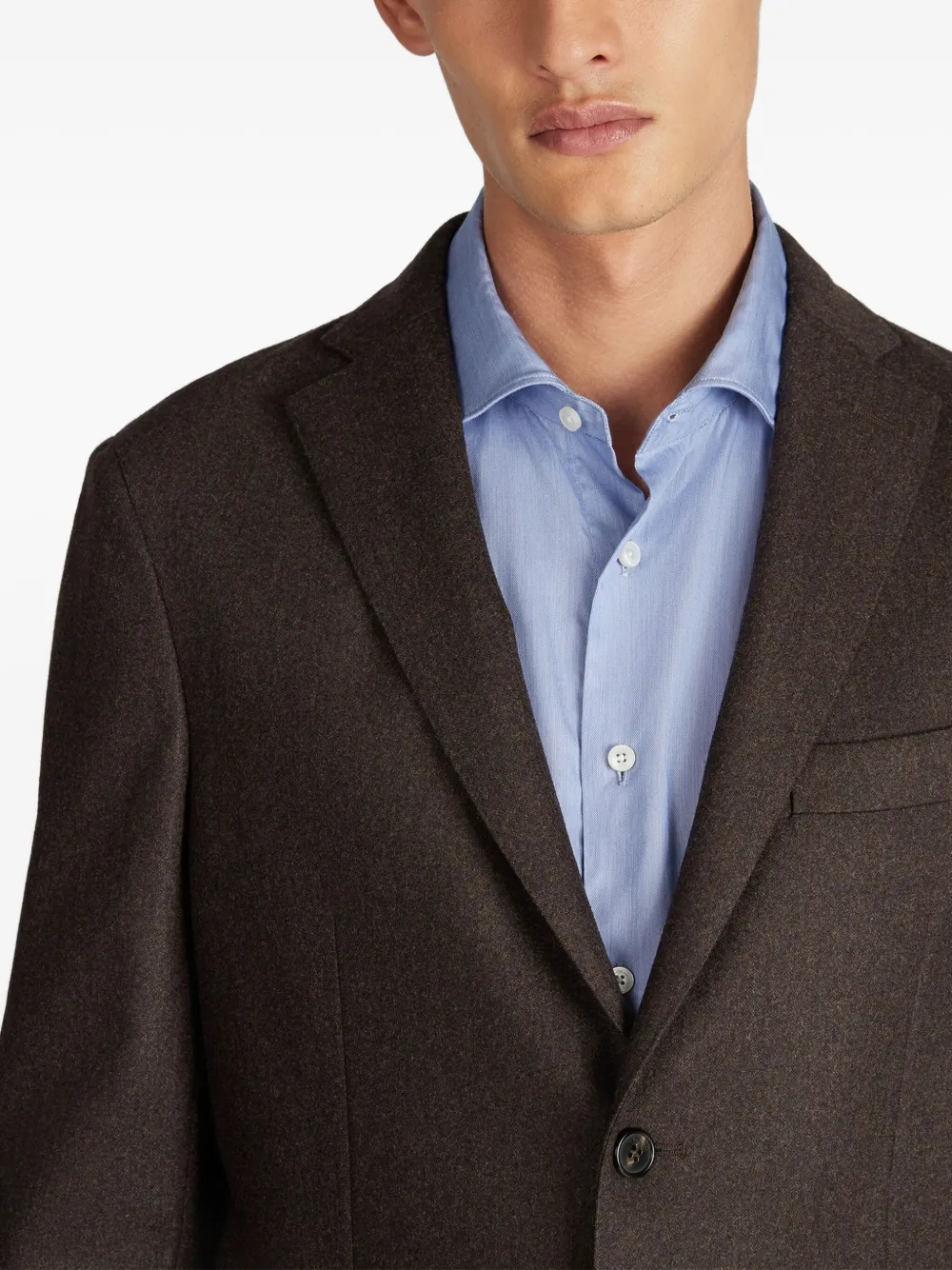 Incotex Flanellen blazer Bruin
