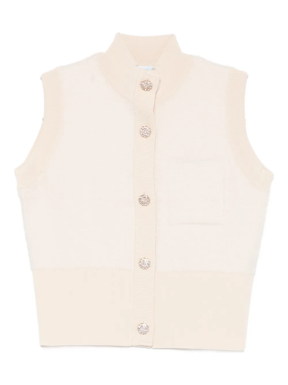 Blugirl Buttoned Sleeveless Cardigan In Neutral