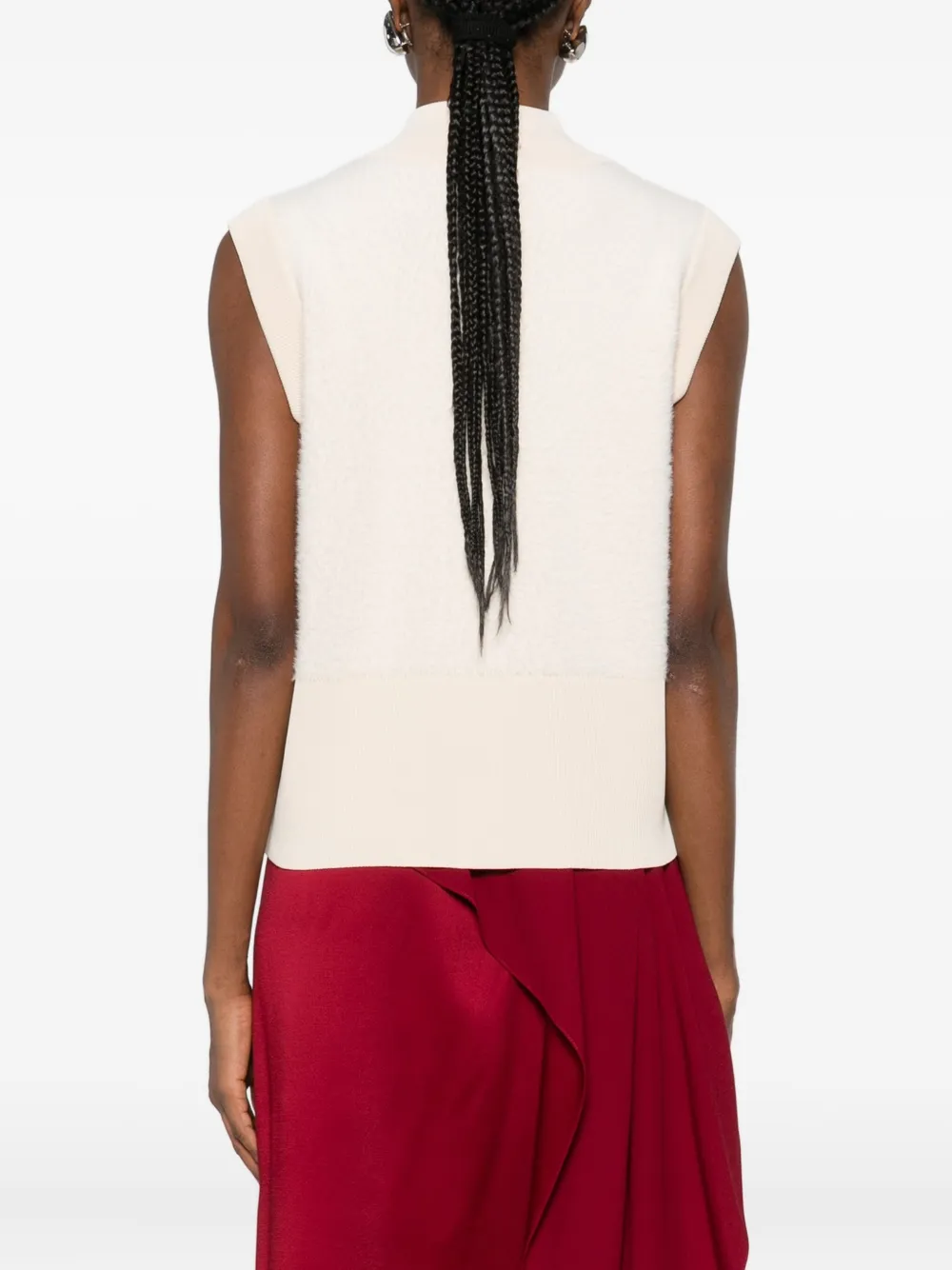 Blugirl Buttoned Sleeveless Cardigan In Neutral