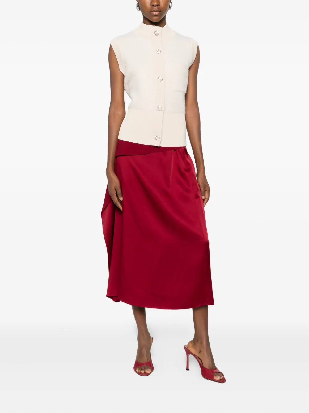 Blugirl Buttoned Sleeveless Cardigan In Neutral
