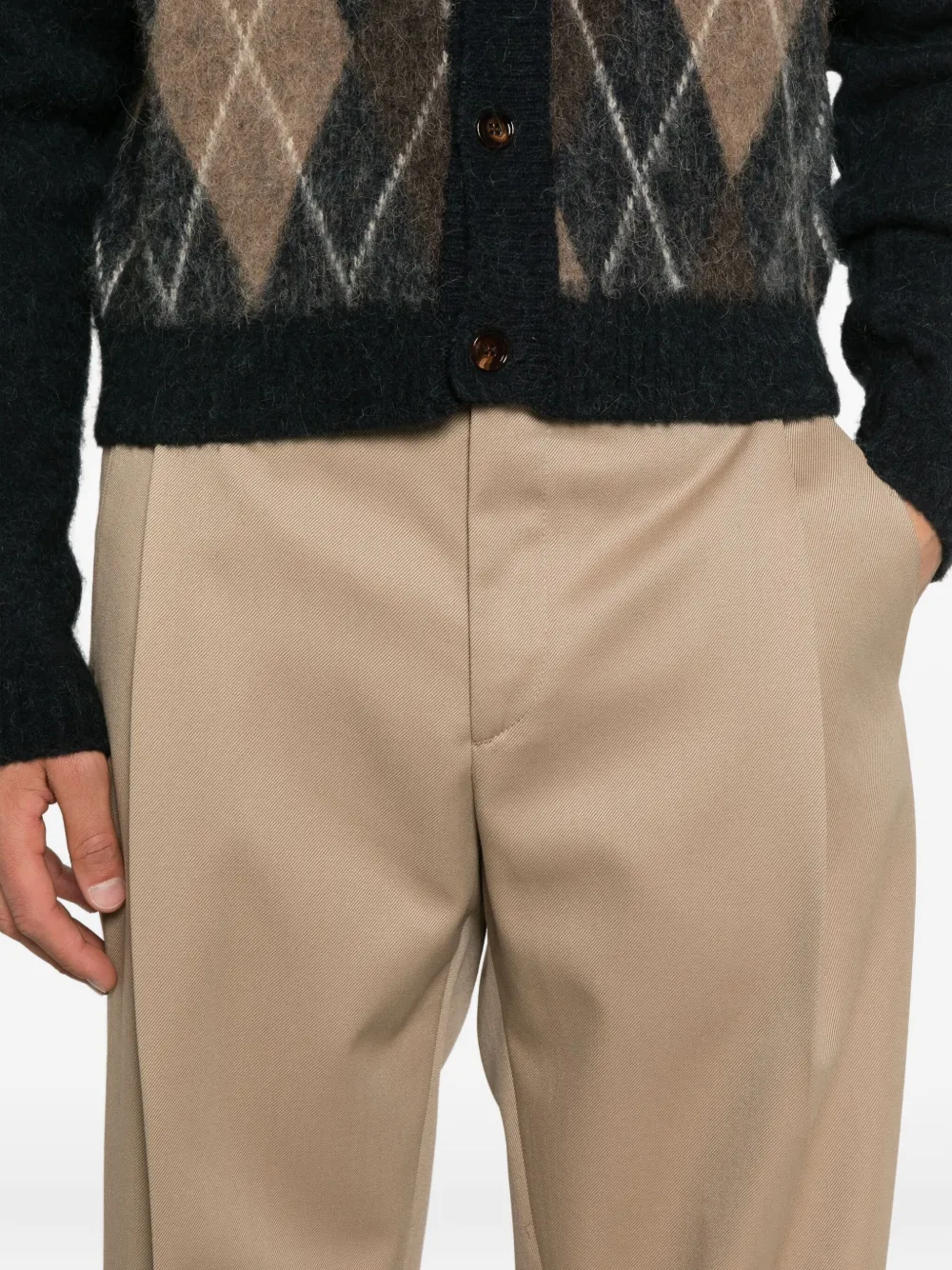 Briglia 1949 Wollen plooibroek Beige