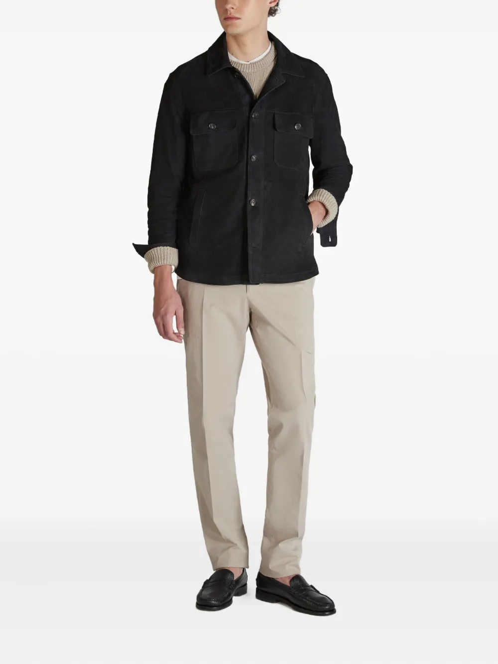 Montedoro chest-pocket suede-leather jacket | Shirt Jackets | Image 2