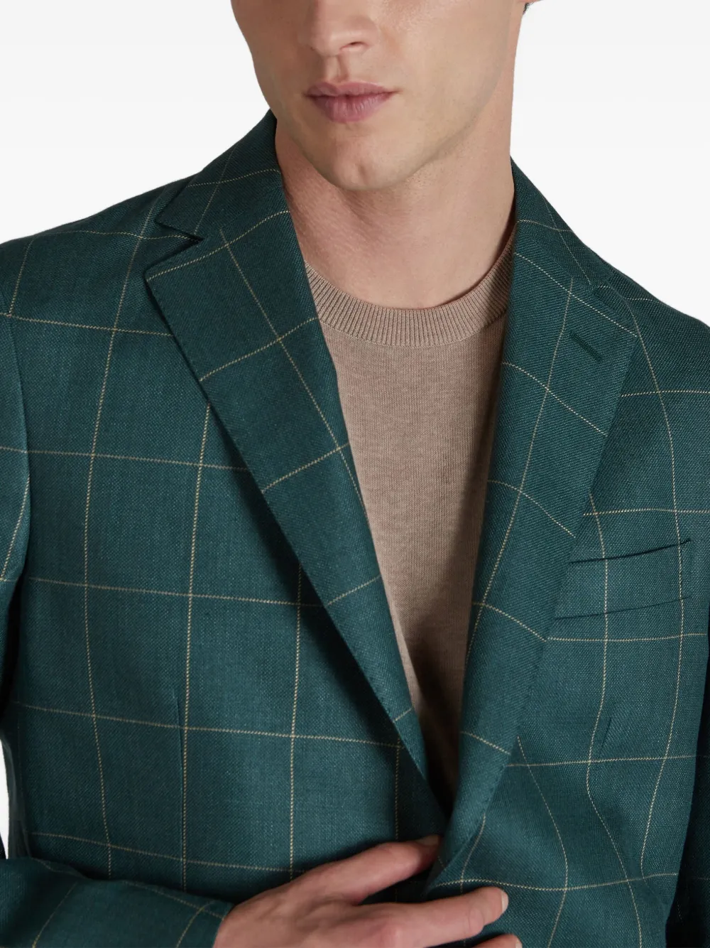 Incotex Geruite blazer Groen