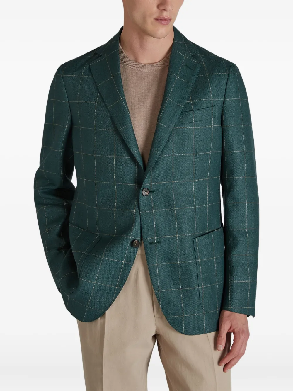 Incotex Geruite blazer Groen