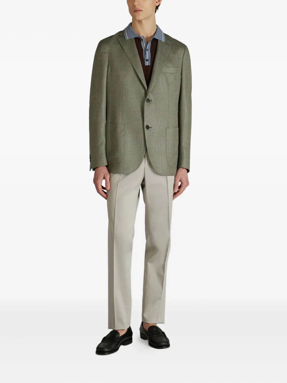 slowear patch-pocket wool blend blazer | Denim Jackets | Image 2