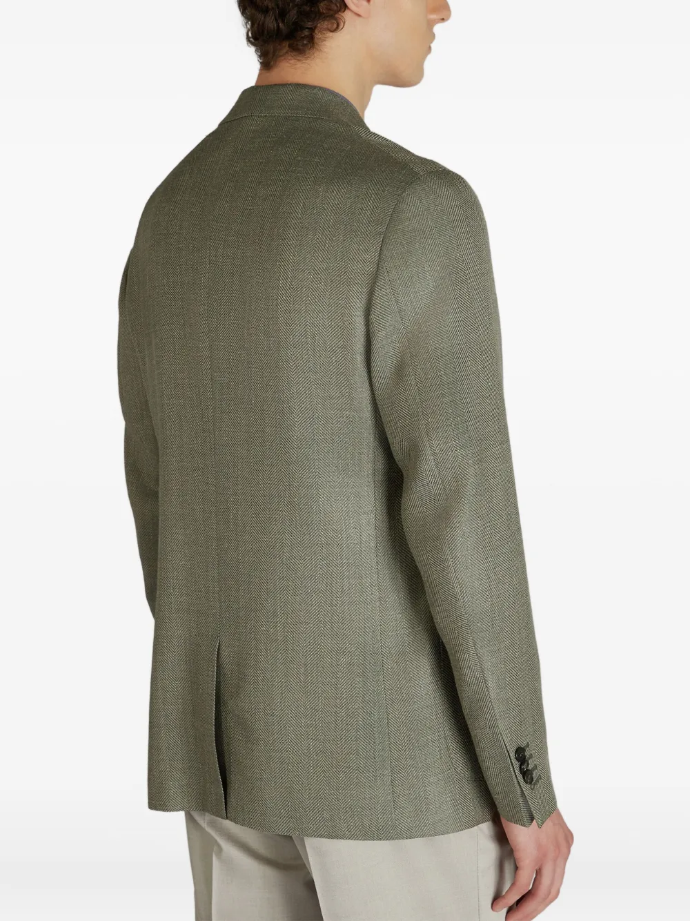 Slowear Patch-pocket Wool Blend Blazer In Green