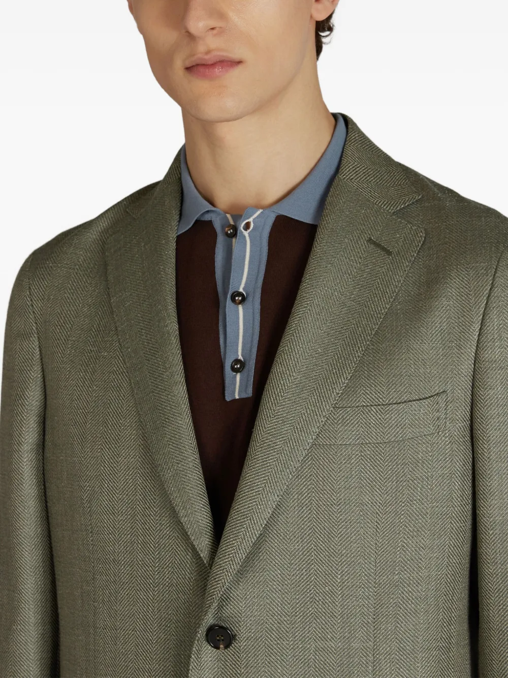 Slowear Patch-pocket Wool Blend Blazer In Green