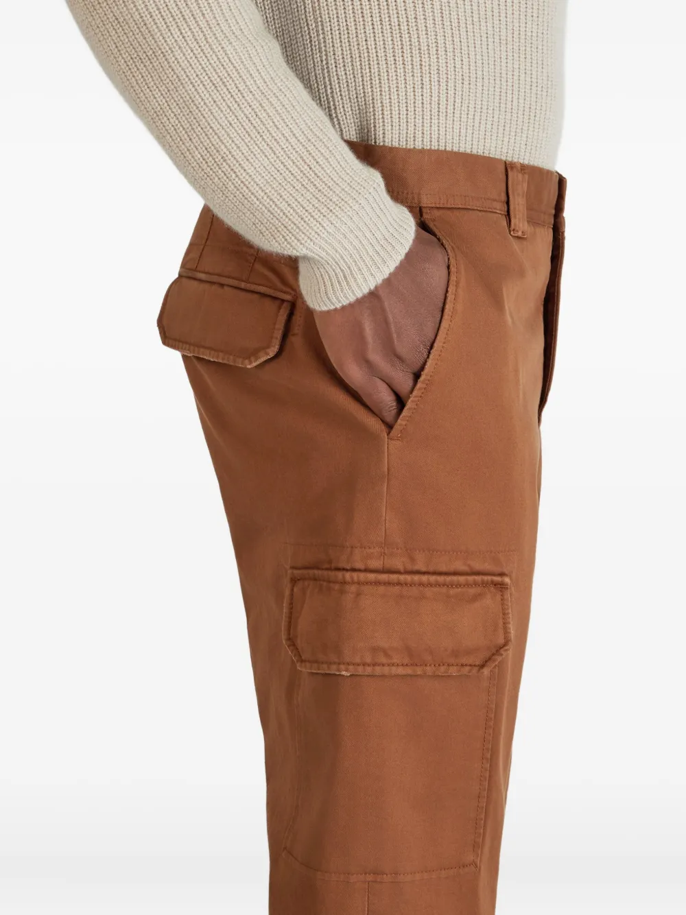slowear Broek met cargo zak Bruin