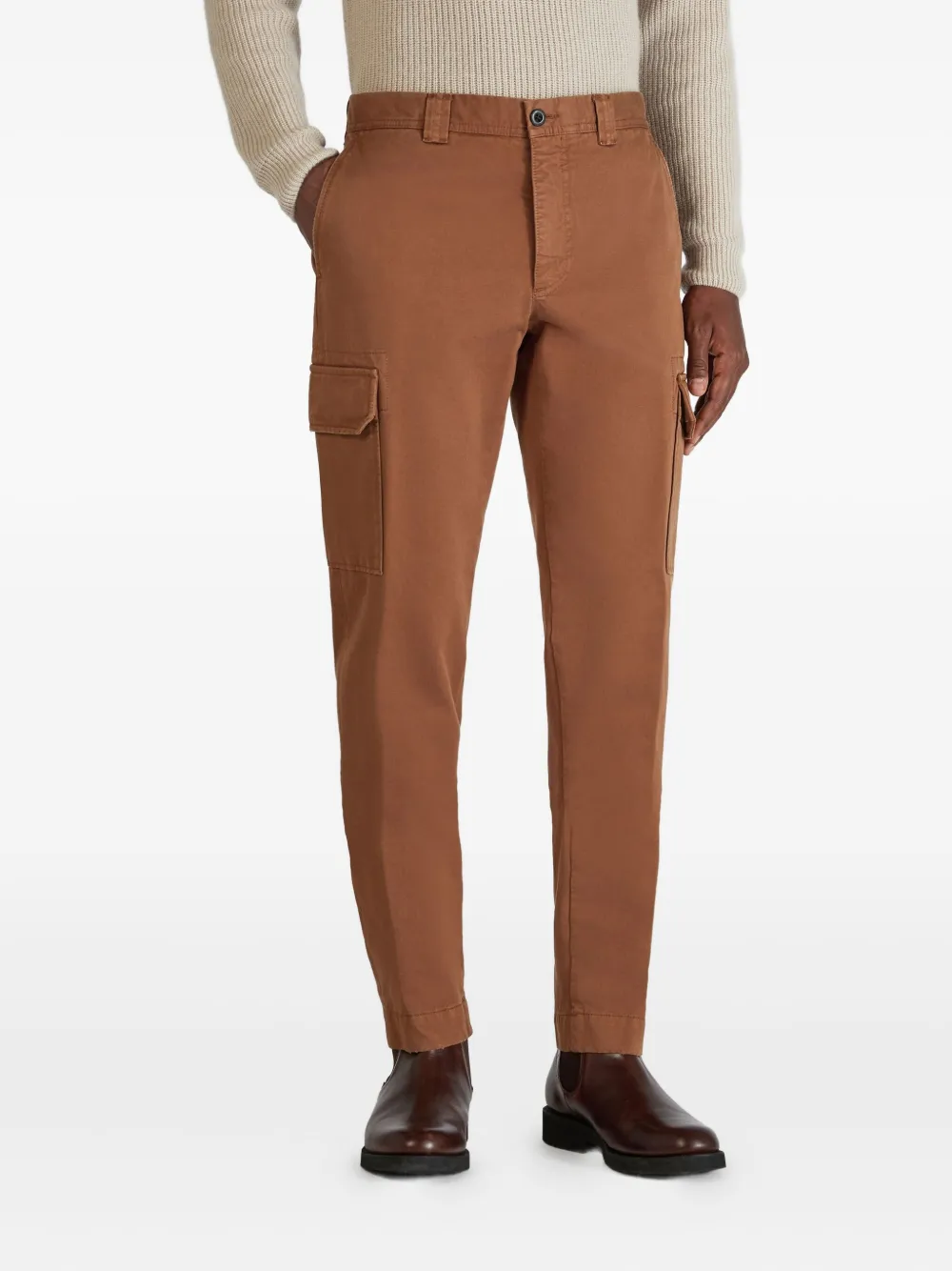 slowear Broek met cargo zak Bruin