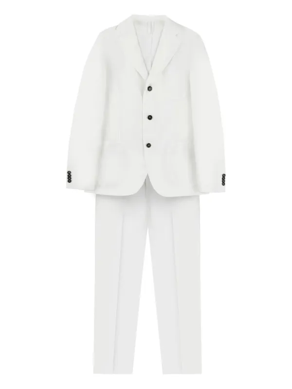 Incotex Chinolino Single-breasted Suit in White