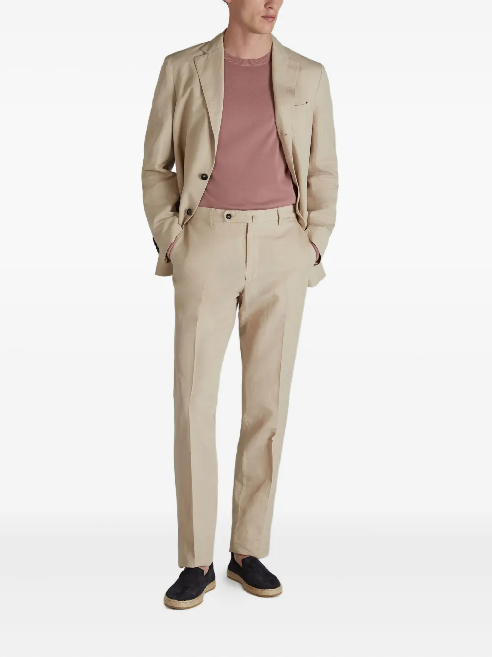 Slowear Single-breasted Incotex Suit In Neutral