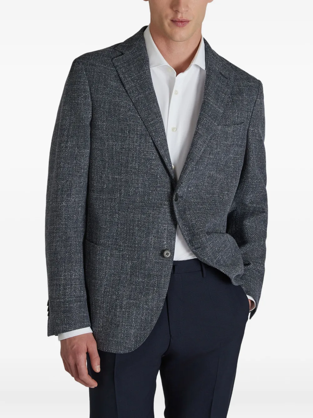 Incotex Blazer met enkele rij knopen Blauw