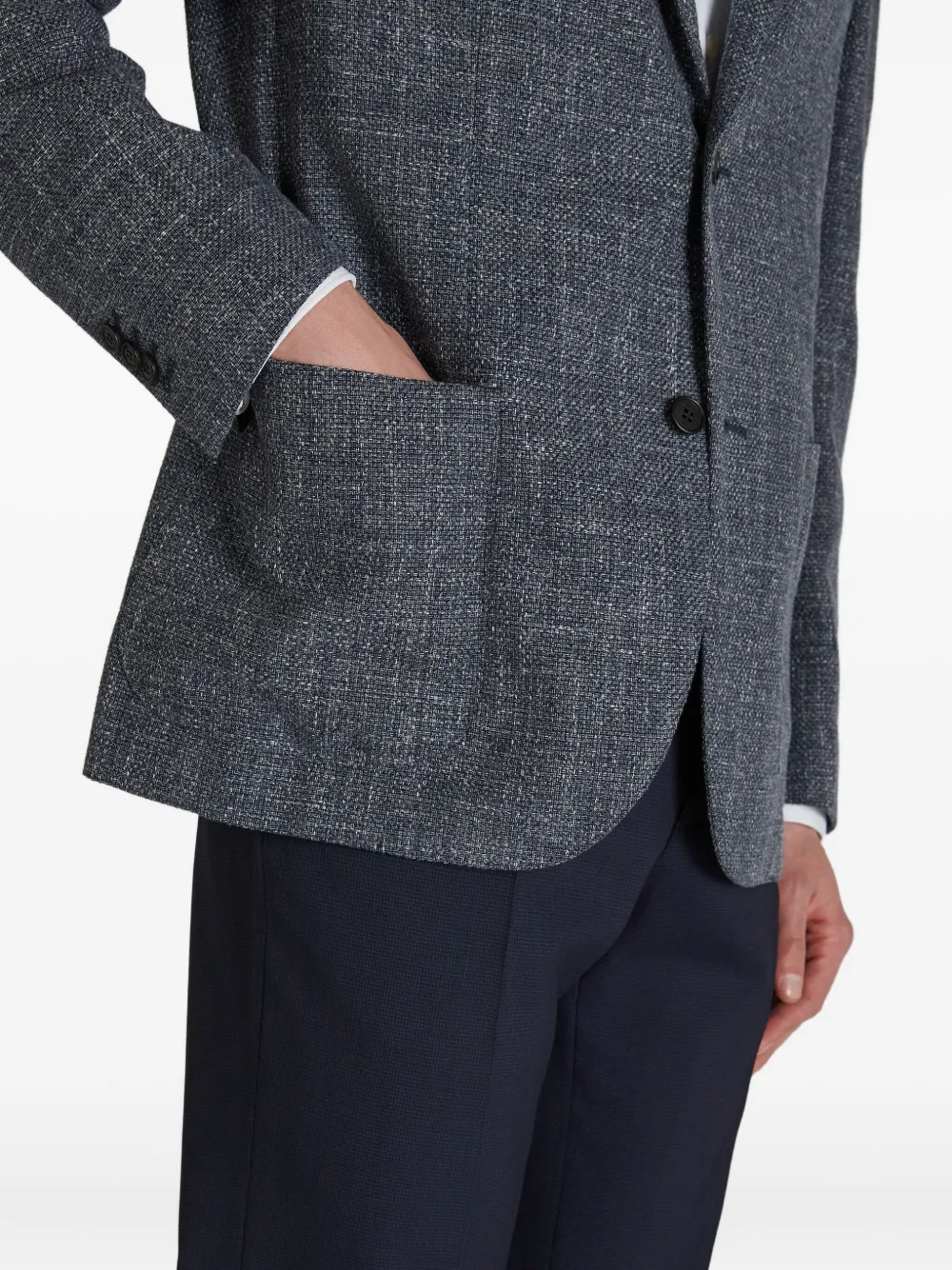 Incotex Blazer met enkele rij knopen Blauw