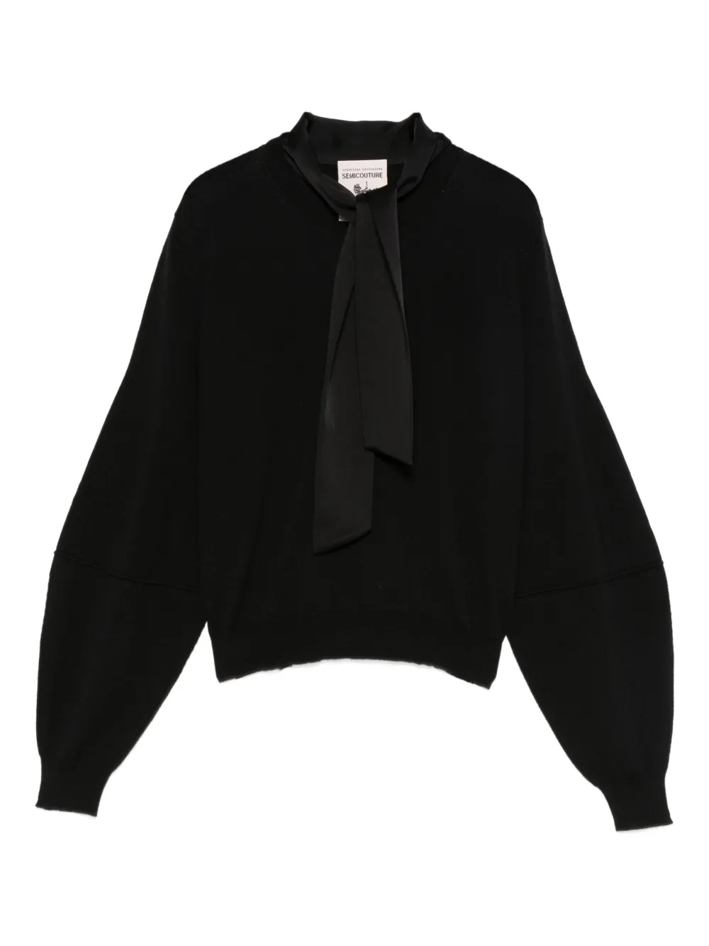Semicouture self-tie sweater - Nero