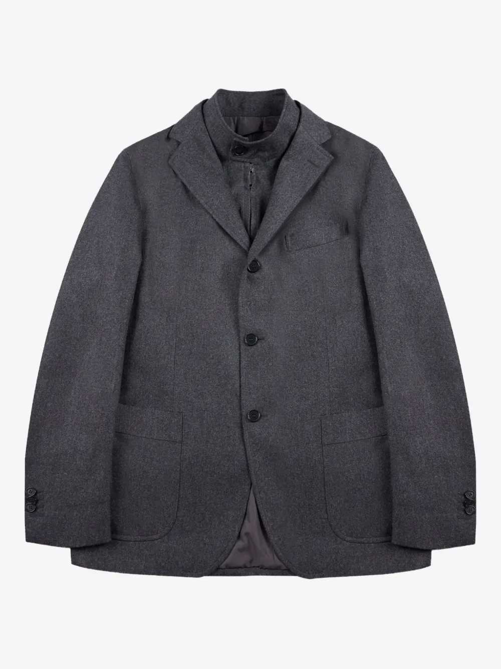 Incotex removable-panel flannel jacket | Grey | Image 1