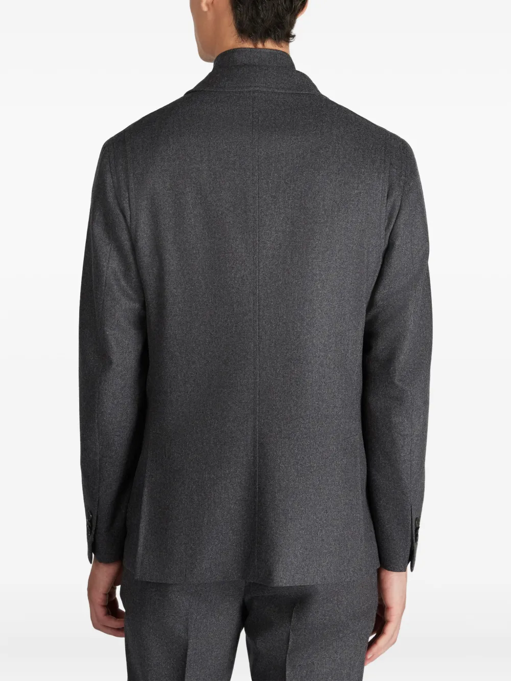 Incotex Flanellen jack met afneembaar vlak Grijs