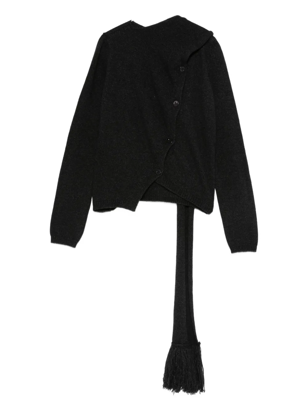 Semicouture Scarf-detailing Cardigan In Black