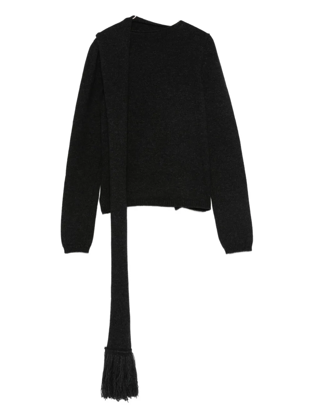 Semicouture Scarf-detailing Cardigan In Black
