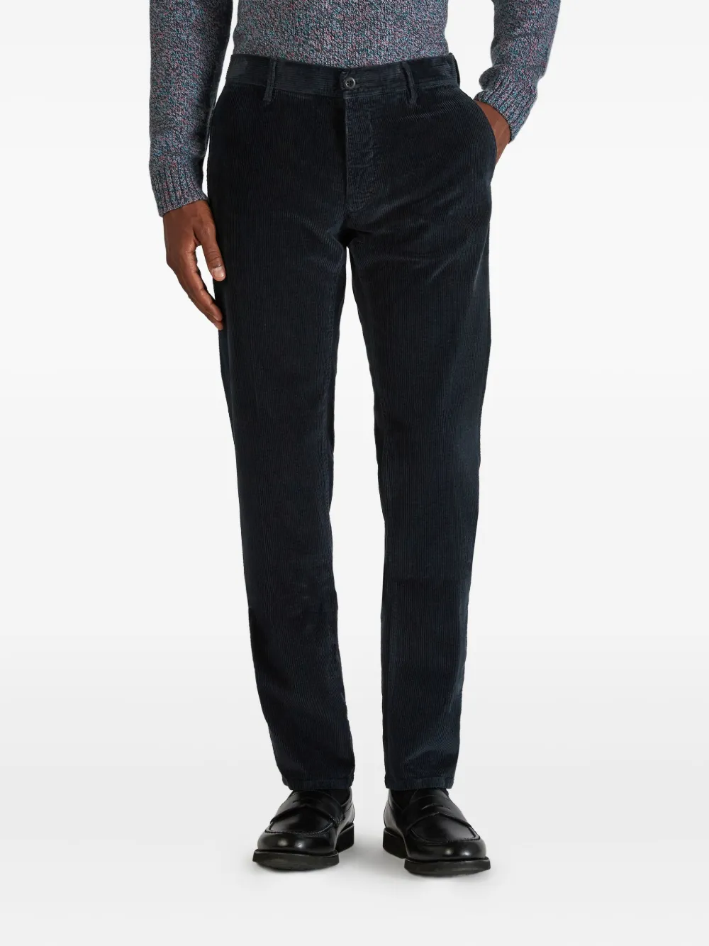 Incotex Ribfluwelen broek Blauw