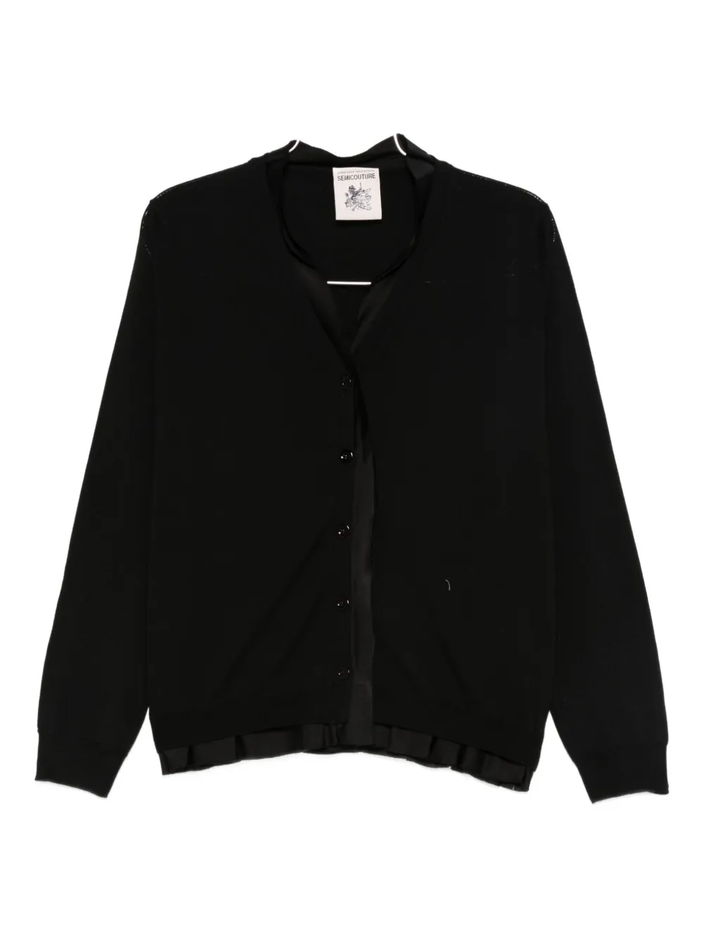 Semicouture Button Long-sleeved Sweater In Black