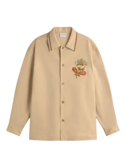Drôle De Monsieur sobrecamisa con bordado floral