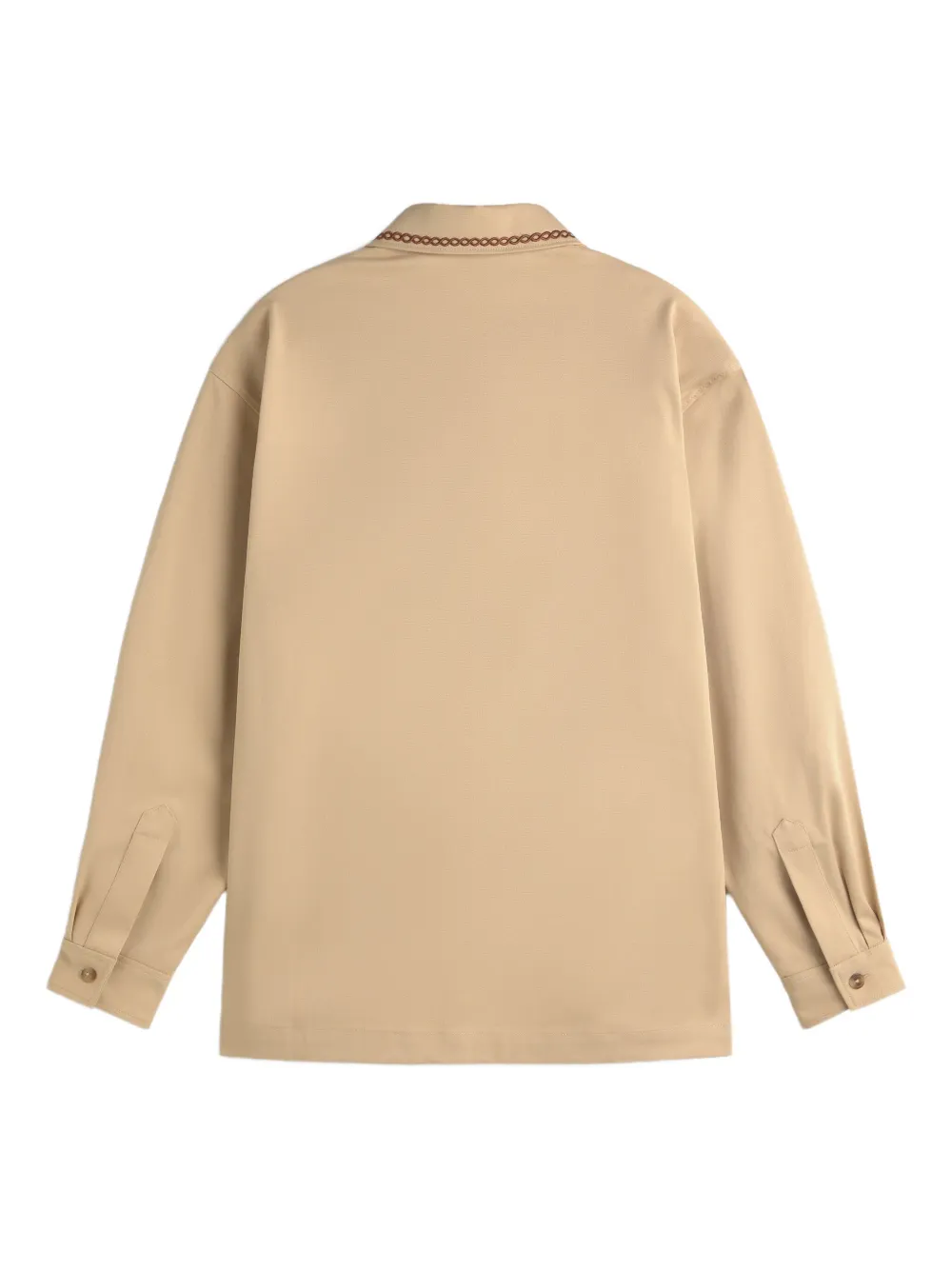 Drôle De Monsieur Shirtjack met geborduurde bloemen Beige
