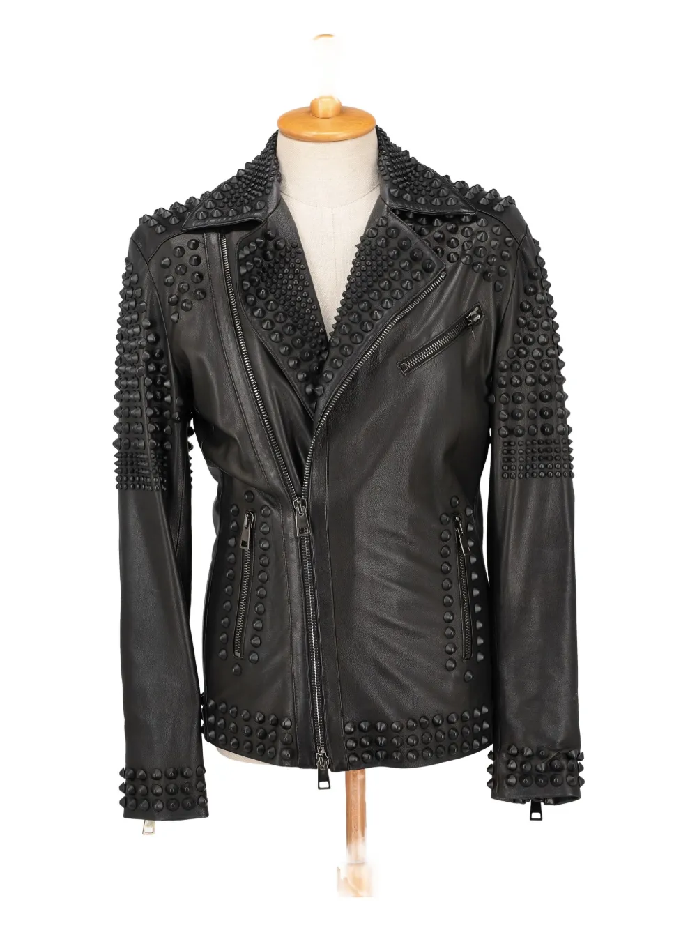Vintage studs biker jacket - Nero