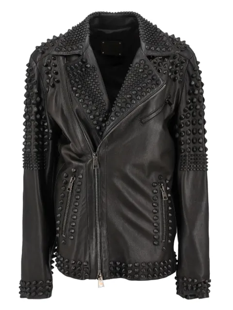 Vintage chamarra biker con aplique