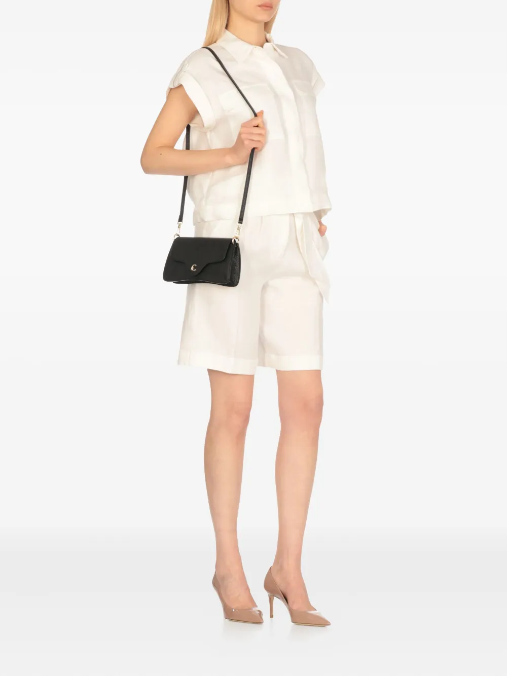 Coccinelle small C-Me logo-detail shoulder bag - Zwart