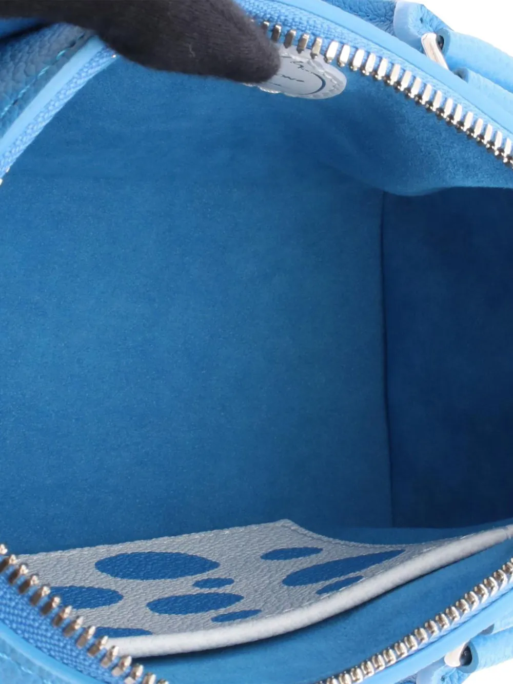 Pre-owned Louis Vuitton 2021-2025 Yayoi Kusama Monogram Empreinte Speedy Bandouliere 20 Satchel In Blue