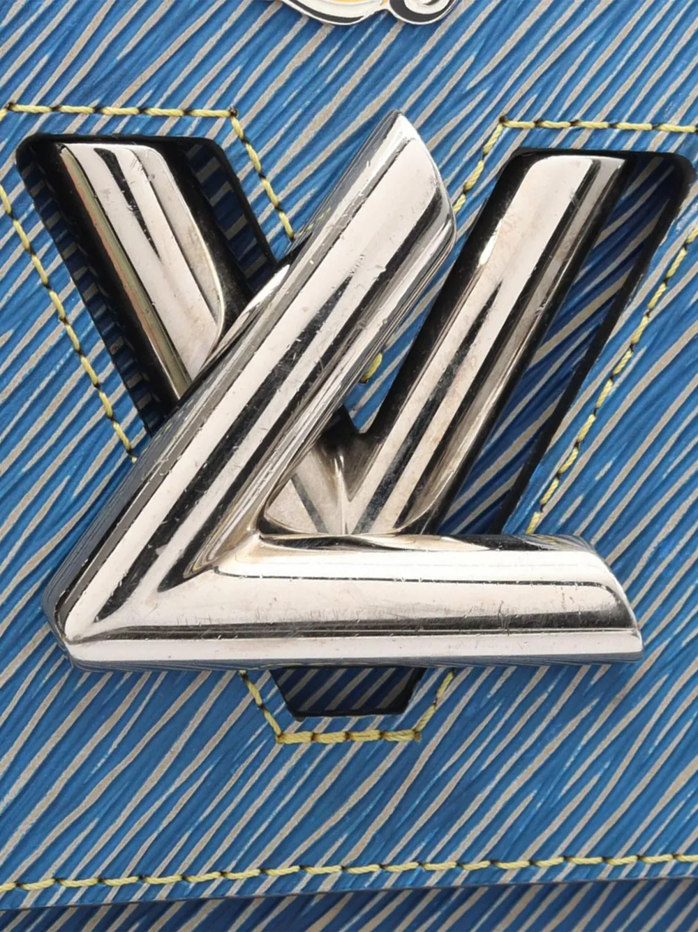 Pre-owned Louis Vuitton 2017 Limited Edition Pins Embellished Epi Twist Mm Crossbody Bag In Blue