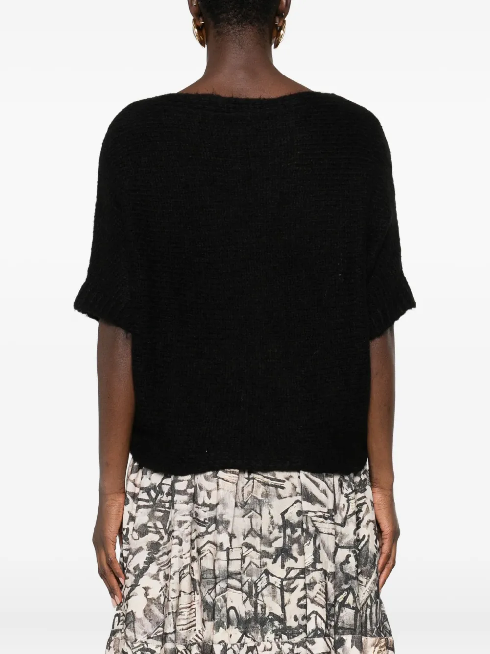 Talking Walls Alpaca Wool Jumper In Black