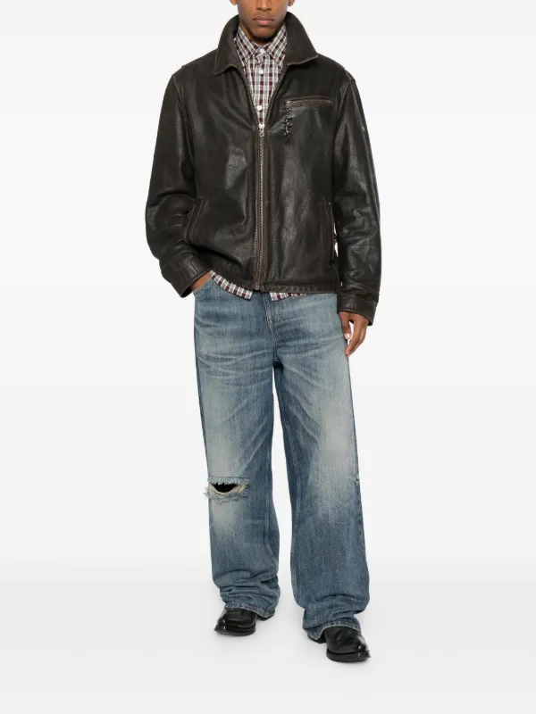 A.N.G.E.L.O. Vintage Cult 2000s zip-fastening Leather Jacket