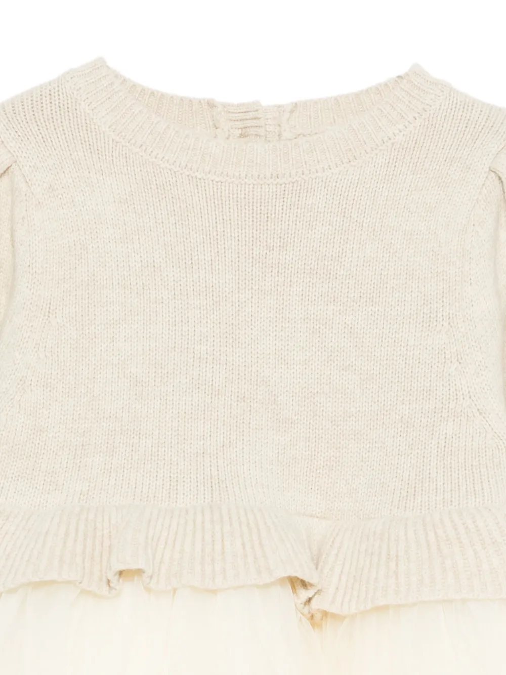 Donsje Gelaagde jurk met ruches Beige