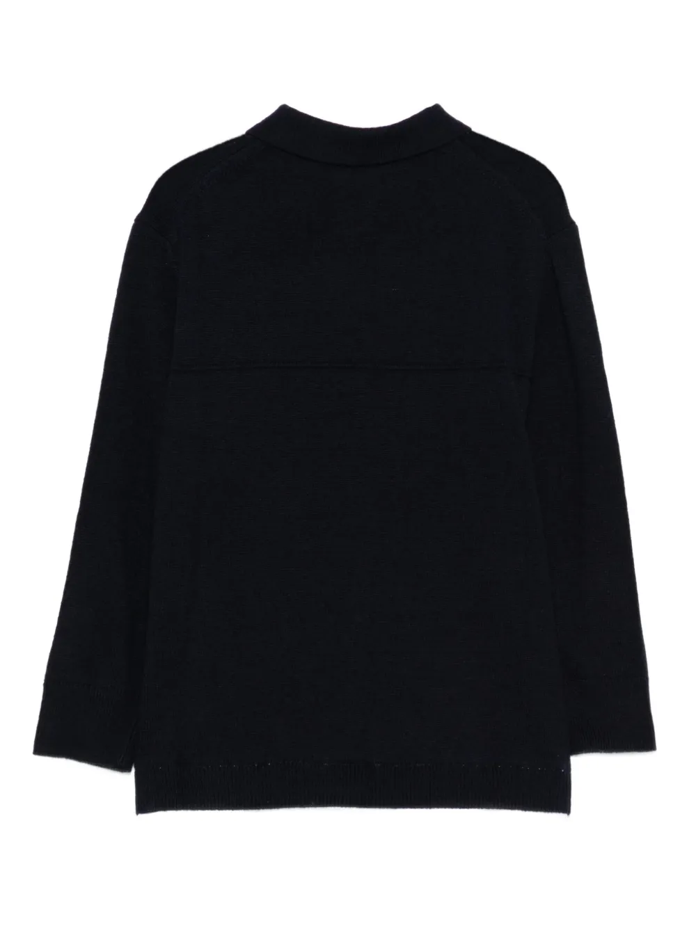 Paolo Pecora Kids Fijngebreid katoenen poloshirt Blauw