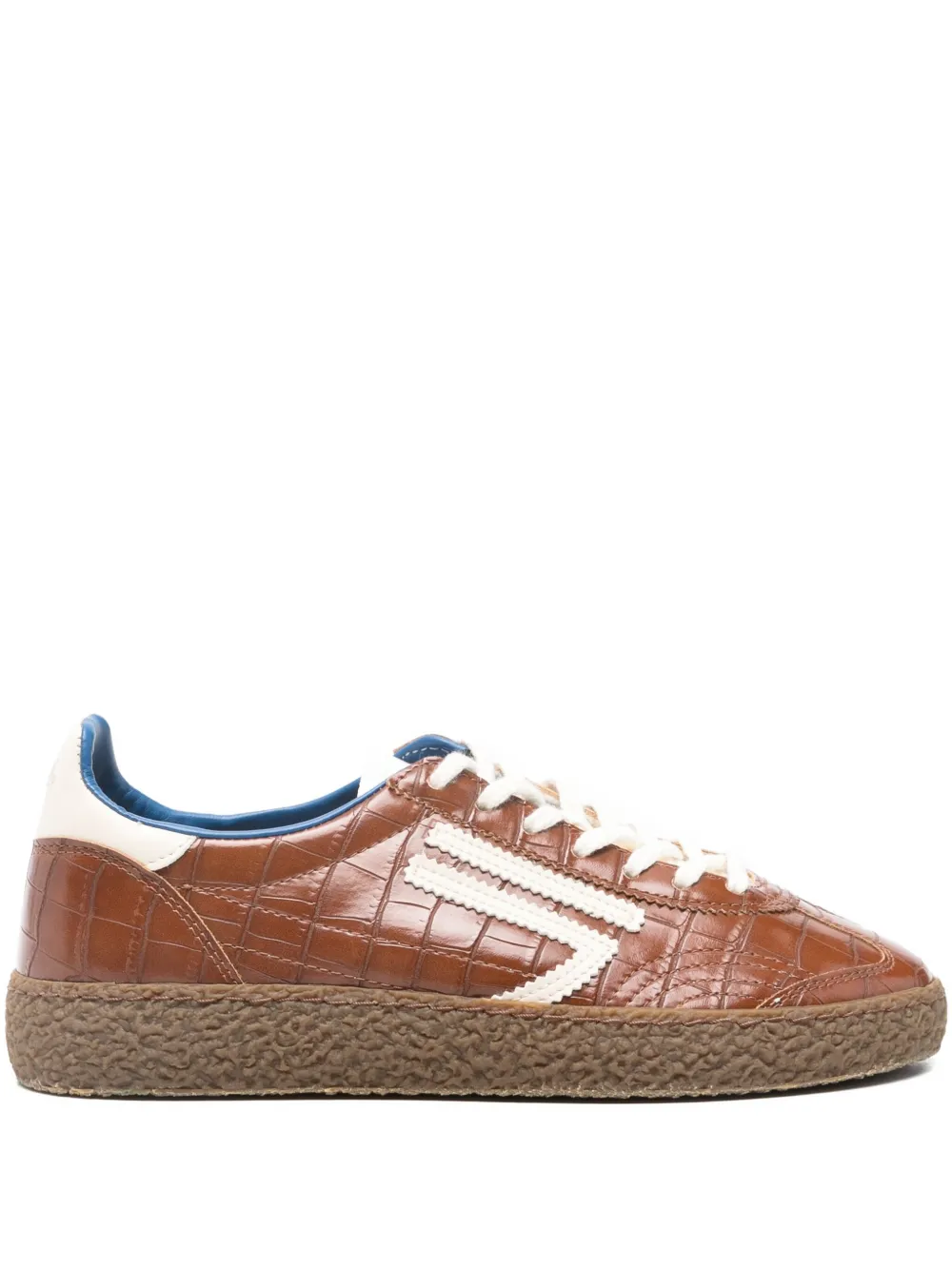 Puraai tenis con efecto de piel de cocodrilo en relieve | marrón | Image 1