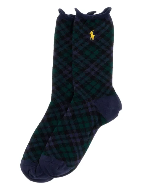 Polo Ralph Lauren plaid-pattern logo-detail socks