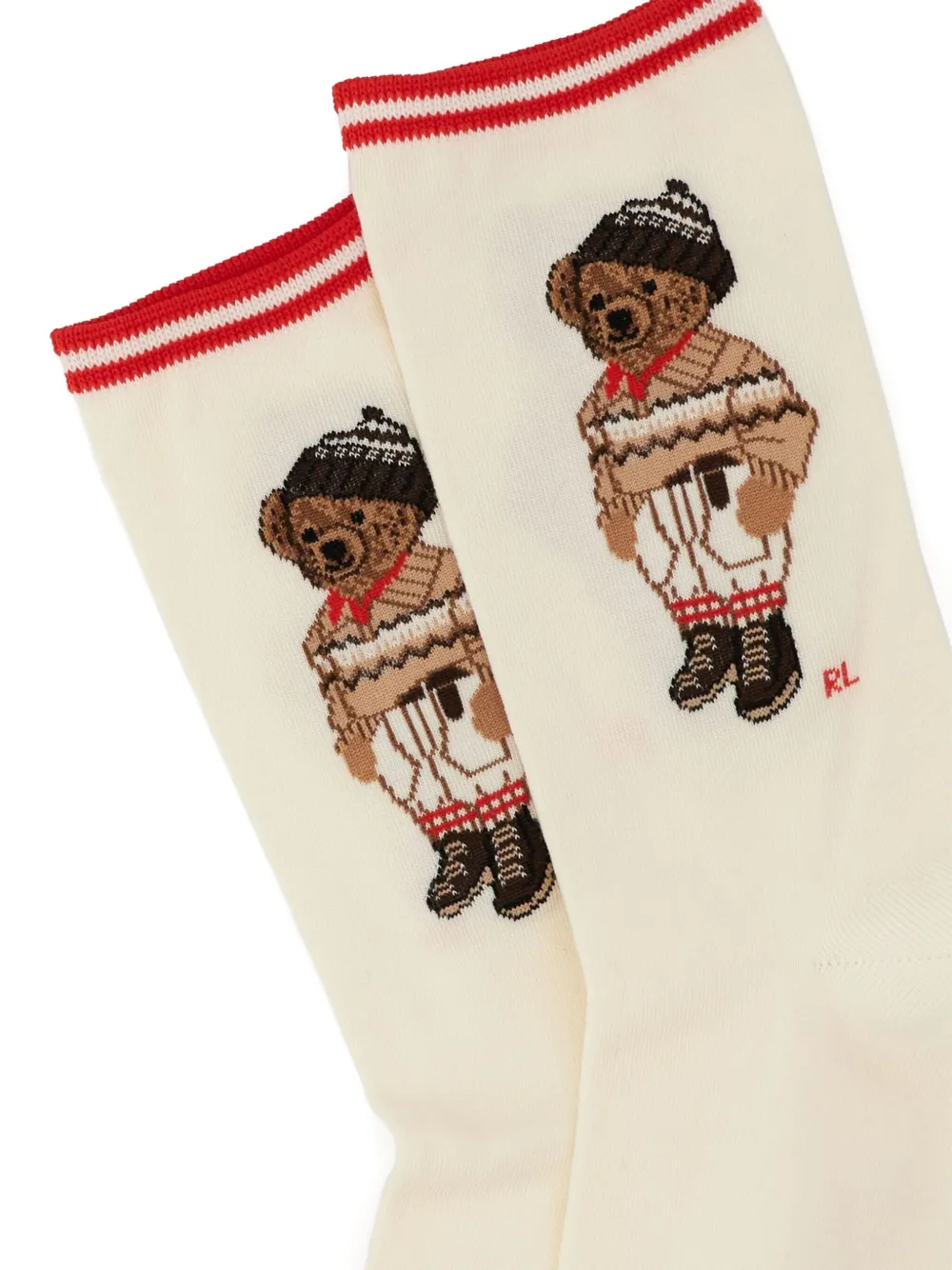 Polo Ralph Lauren Bear-motif Socks In White
