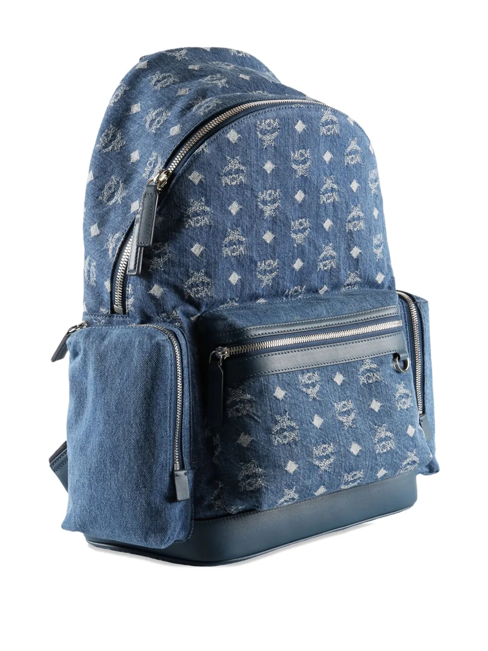Mcm Stark Denim Backpack In Blue