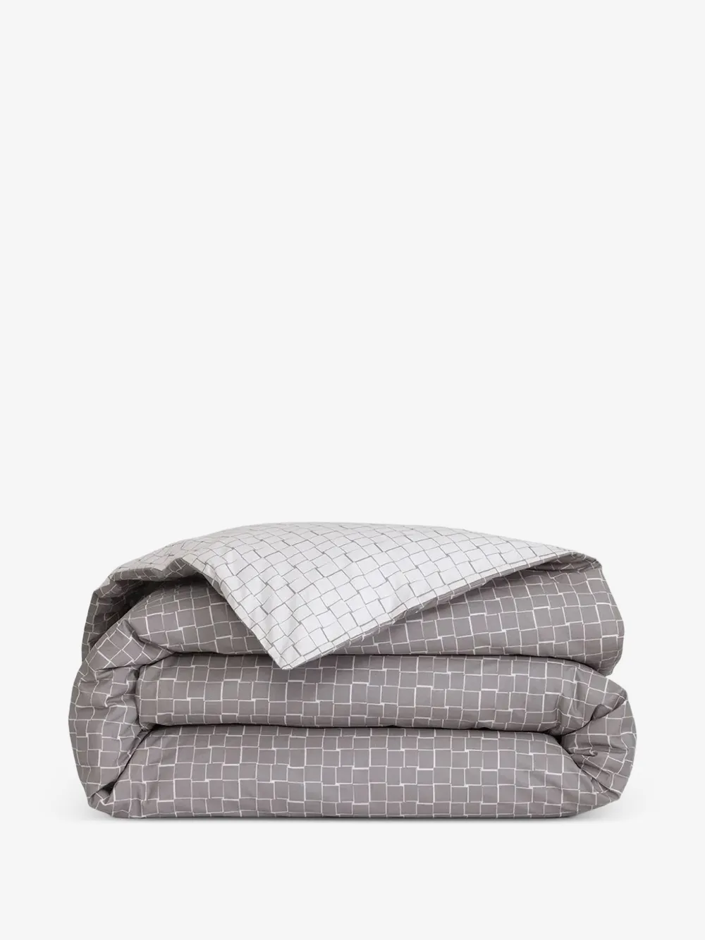 Lacoste jacquard grid duvet cover | Grey | Image 1