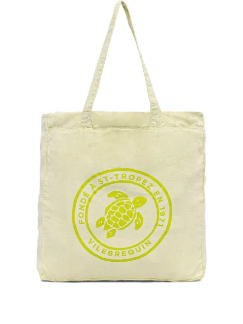 Vilebrequin turtle-print linen beach bag